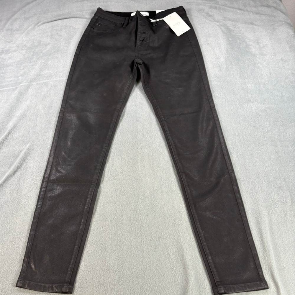 KanCan Black Coated High Rise Skinny Jeans Button Fly KC7113HHBK Size 9/28 NEW